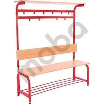 Image de Meuble vestiaire avec banc - rouge